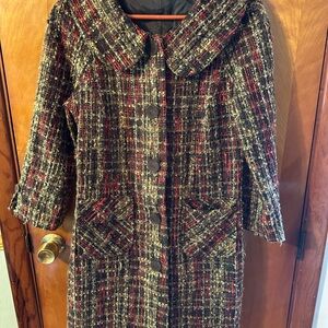 Elegant Multicolor Tweed Teddy Jacket